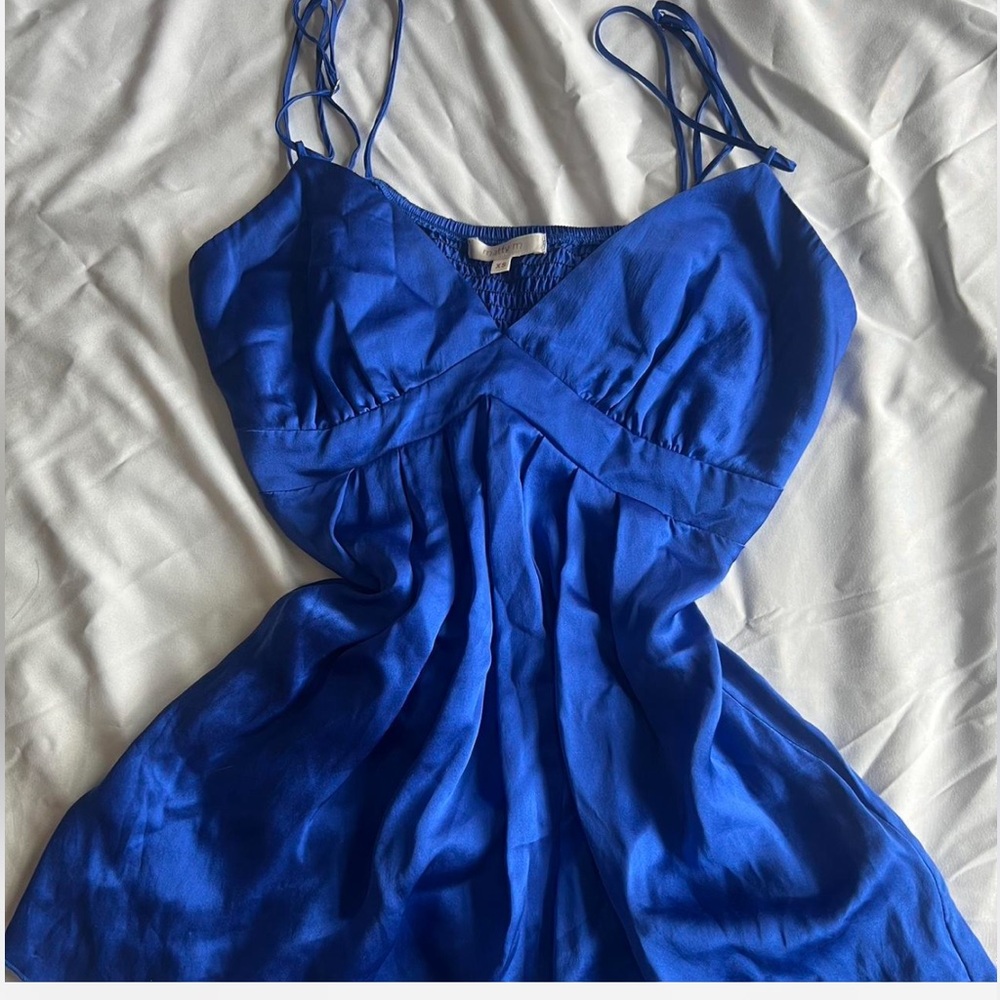 royal blue silk tank top